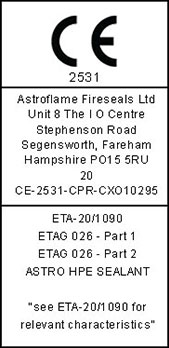 CE ETA Label Astro HPE Sealant