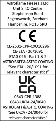 CE, UKCA ETA Label Astro Batt