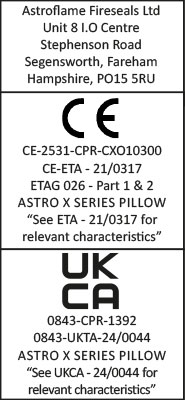 CE ETA Label Astro X Series Pillow